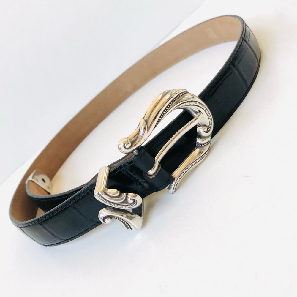 Brighton Croco Embossed Leather Belt Size M Gently Used